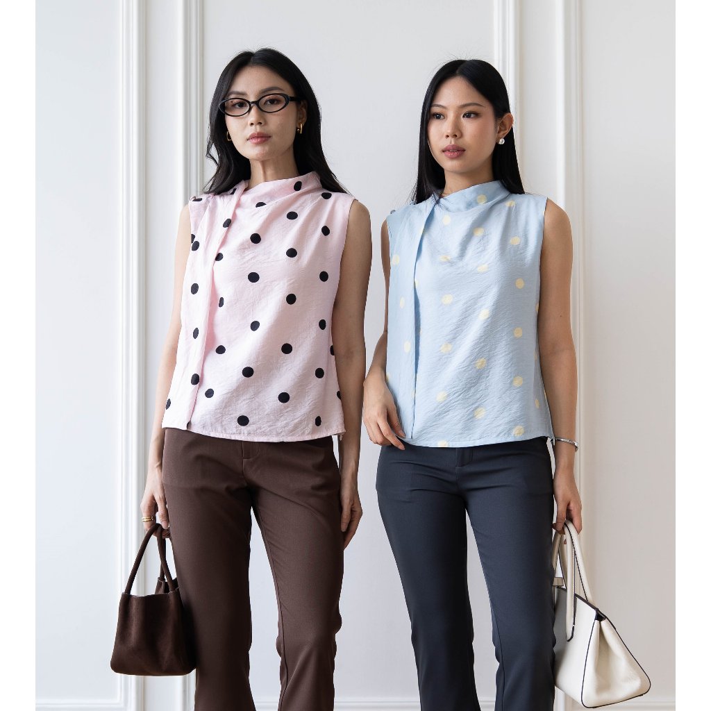 IWEARGRACIE - Liora Top / Blouse Wanita / Baju Atasan Wanita / Atasan Polkadot