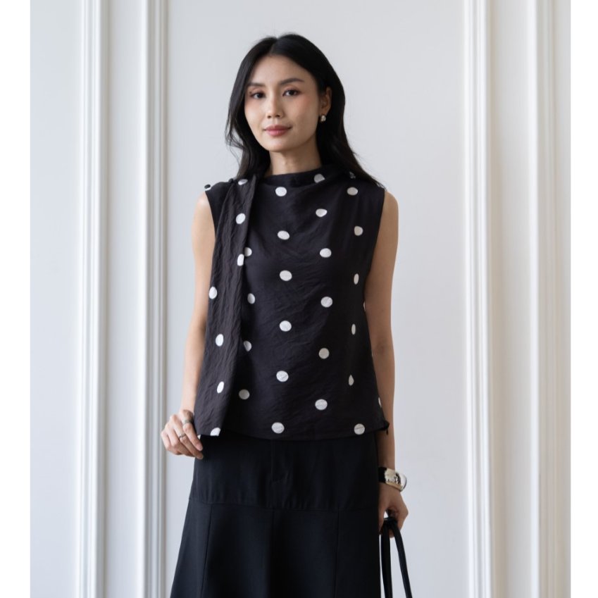 IWEARGRACIE - Liora Top / Blouse Wanita / Baju Atasan Wanita / Atasan Polkadot