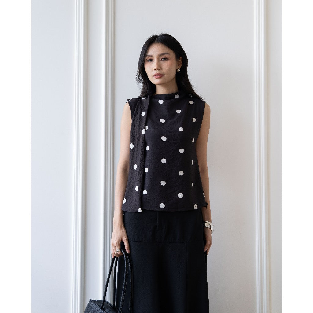 IWEARGRACIE - Liora Top / Blouse Wanita / Baju Atasan Wanita / Atasan Polkadot