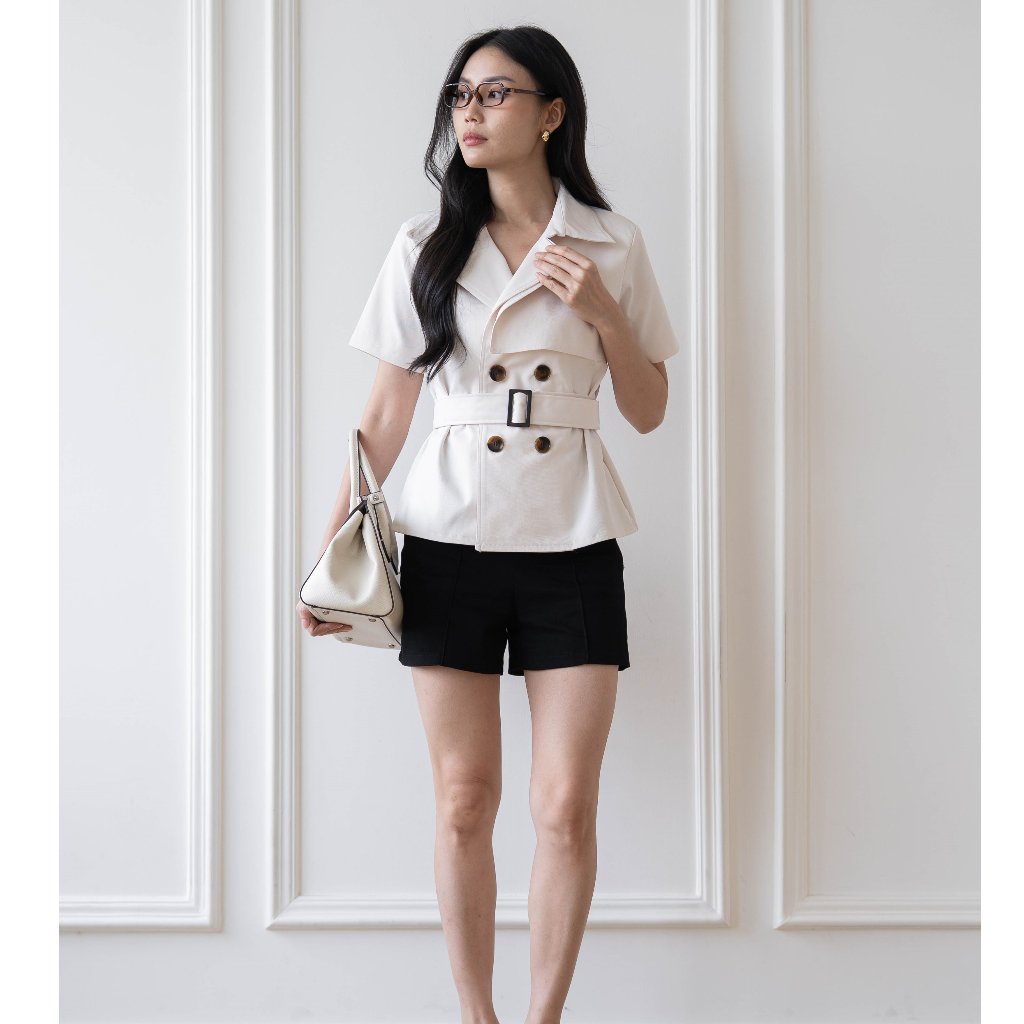 IWEARGRACIE - Vesper Short Sleeve / Atasan Kekinian Wanita / Kemeja Wanita