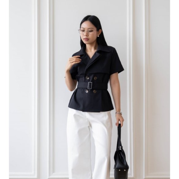 IWEARGRACIE - Vesper Short Sleeve / Atasan Kekinian Wanita / Kemeja Wanita