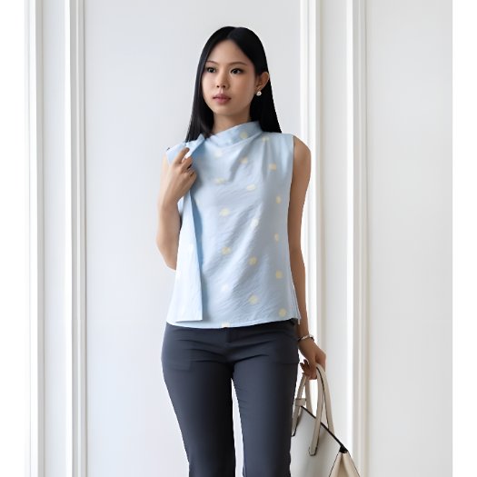 IWEARGRACIE - Liora Top / Blouse Wanita / Baju Atasan Wanita / Atasan Polkadot