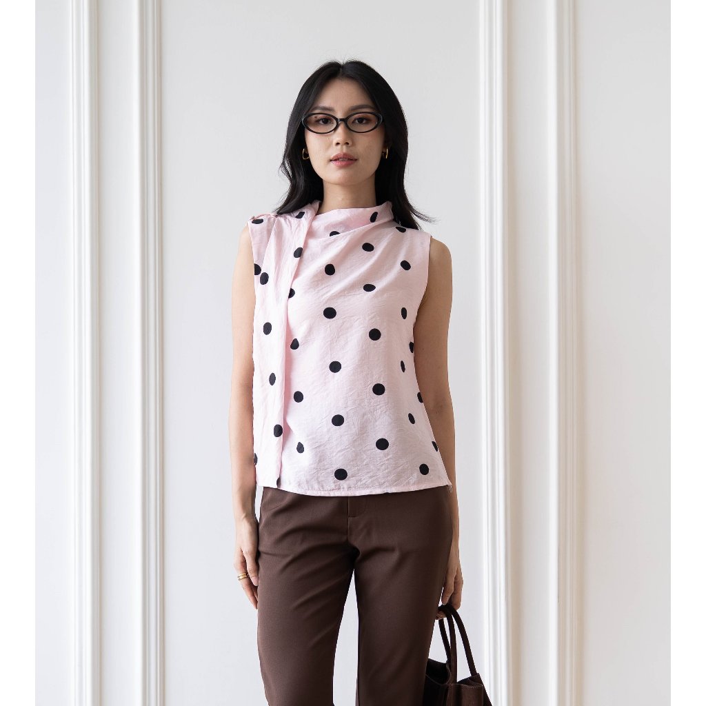 IWEARGRACIE - Liora Top / Blouse Wanita / Baju Atasan Wanita / Atasan Polkadot